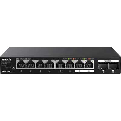 Коммутатор сетевой Tenda TEM2010X Настольное исполнение 8x10Base-T/100Base-TX/1000Base-T 2xSFP+ 12 Вт TEM2010X