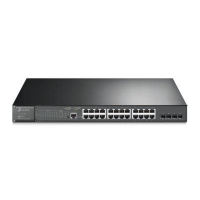 Коммутатор JetStream 28-port Gigabit L2+ Managed Switch with 24-port PoE+, PoE budget up to 384W, support SDN