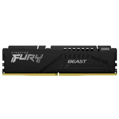 Оперативная память Kingston Fury Beast, DDR5, 32GB (1x32GB), 5600 MHz, CL40, с радиатором, чёрный