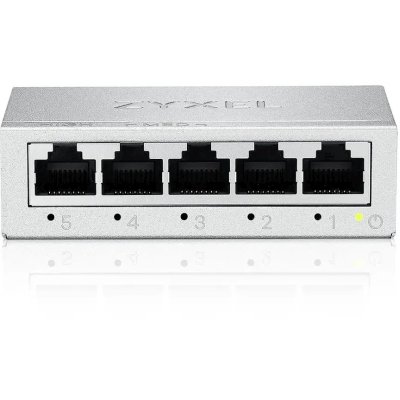 Коммутатор Zyxel GS-105B v5, 5 портов 1000 Мбит/с, настольный, металлический корпус