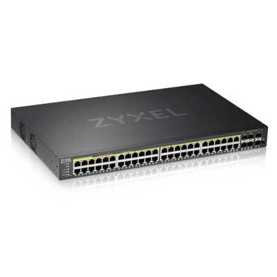 Коммутатор гибридный L2 PoE+ Zyxel NebulaFlex Pro GS2220-50HP, rack 19", 44xGE PoE+, 4xCombo (SFP/RJ-45 PoE+), 2xSFP, бюджет PoE 375 Вт, автономное/облачное управление