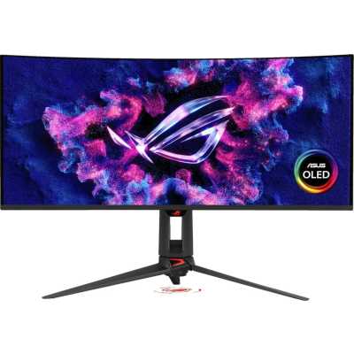 Монитор Asus 34" ROG Swift PG34WCDN черный QD OLED LED 21:9 HDMI матовая HAS Piv 1300cd 178гр/178гр 3440x1440 360Hz FreeSync Premium Pro DP Quad 2K (1440p) USB 8.3кг