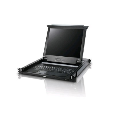ЖК-монитор 17" с клавиатурой, выдвижной, 1U, RAL 7021 Console with LCD screen 17"