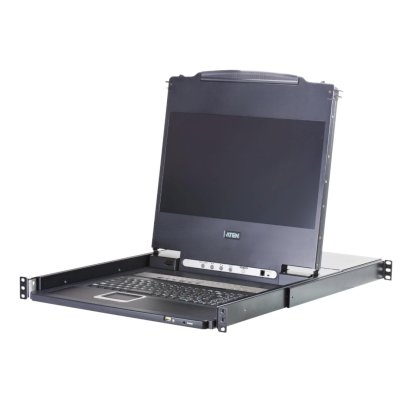 Портовый переключатель 16 с KVM консолью ATEN 16-Port PS/2-USB VGA Single Rail 17.3" 1920 x 1080 @ 60 Hz LCD KVM Switch