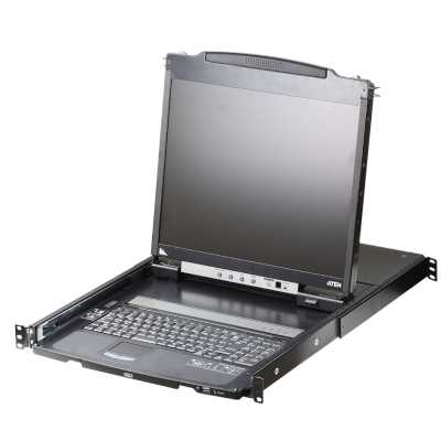 Kонсоль управления, для KVM-переключателей, электрон., 19", SVGA+KBD+MOUSE PS/2 USB, с KVM шнуром USB 1.8м, LCD Kран 19", лат./рус.Kлав., (выход на вторую конс 1280x1024 75Hz DDC2BKрепление DUAL RAIL доп.порт USB A-типа Female)/ATEN/ DUAL RAIL LCD PS/2-US