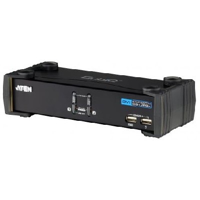 Переключатель электронный CUBIQ 2 PORT USB 2.0 DVI KVMP SWITCH