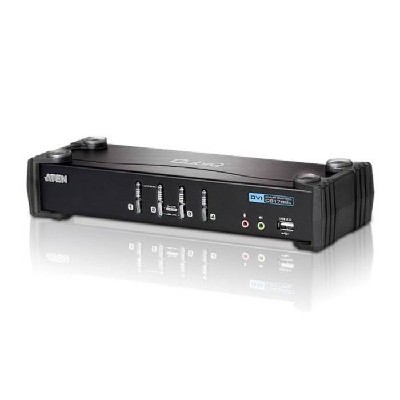 Переключатель KVM ATEN (CS1782A-AT-G) KVM+Audio+USB 2.0, 1 user USB+DVI => 2 cpu USB+DVI, со шнурами USB 2х1.8м., 2560x1600 60Hz DVI-D Dual Link/204
