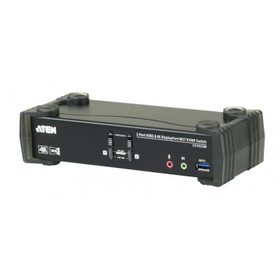 Переключатель KVM ATEN CS1922M-AT-G KVM+Audio+USB 3.0, 1 user USB+DP => 2 cpu USB+DP, со шнурами DP 2x1.5м.+USB 2х1.8м.