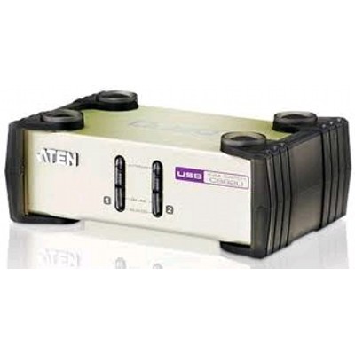 Переключатель ATEN KVM Switch CS82U-AT KVM-переключатель, VGA/SVGA+KBD+MOUSE, 1> 2 блока/порта/port PS2/USB, с KVM-шнурами PS2/USB 2х1.2м