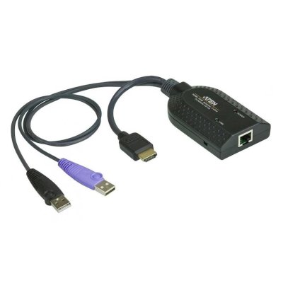 Модуль удлинителя, HDMI+KBD+MOUSE USB, 50 метр., для подкл. комплекта перключат. KN2124v/2140v/4124v/4140v/2116A/2132/4116/4132; KM0532/0932/0032, макс.разреш. 1600х1200, RJ45+HD-DP+USB A-тип, Female+2xMale, без Б.П., (DDC2B) HDMI USB Virtual Media KVM ad