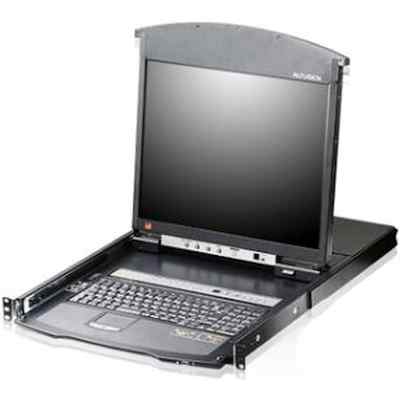 Квм консоль ATEN 8P CAT5 HIGH DENSITY DUAL RAIL LCD OVER