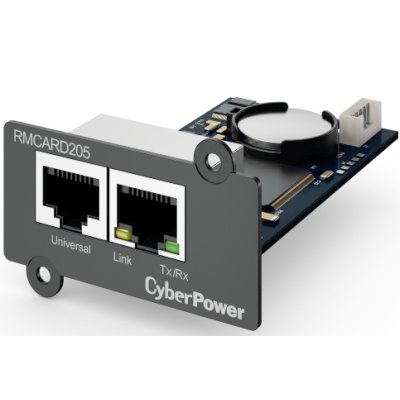 Карта удаленного управления CyberPower SNMP для источника бесперебойного питания серий OL, OLS, PR, OR, ПО PowerPanel® Business Edition, совместимость с ENVIROSENSOR, 0.15х0.15х0.07м., 0.2кг. Remote management SNMP card for OL, OLS, PR, OR series UPSs, Po