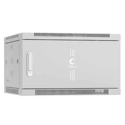 Шкаф телекоммуникационный настенный Cabeus SH-05F, 19", 6U, 368х600х350 мм (ВхШхГ), дверь: металл, сварной, серый