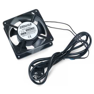 Вентиляторный модуль Cabeus, 220V, 1U, 38х120х120 мм (ВхШхГ), вентиляторов: 1, поток: 150 м3/ч, для настенных шкафов серии SH-05F, черный