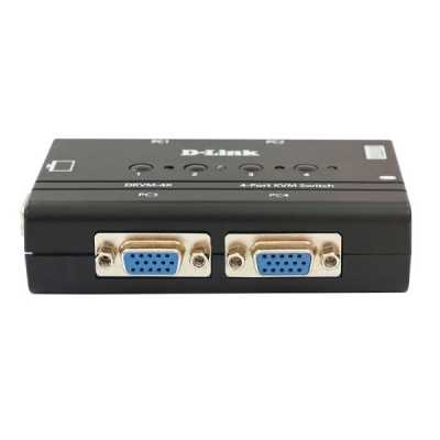 Переключатель KVM D-link DKVM-4K/B3A 4-портовый KVM-переключатель с портами VGA и PS/2