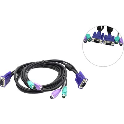 Набор кабелей D-LINK DKVM-CB3 для DKVM - 2хPS/2,1xVGA, 3м
