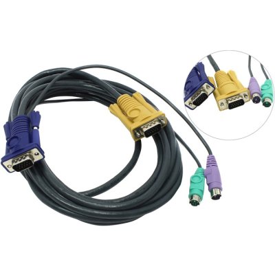 кабель/ DKVM-IPCB5/10 KVM Cable with VGA and 2xPS/2 connectors for DKVM-IP8/T1, 5m, 10pcs/pack