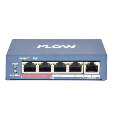 Неуправляемый коммутатор F-SW-EU205POE-V/L - Value СЕРИЯ(100M, PoE) 4 RJ45 10/100M PoE с грозозащитой 6кВ, iFLOW