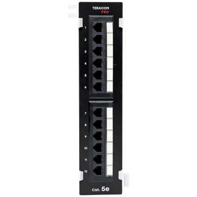 Патч-панель настенная TERACOM PRO Cat.5E неэкранированная UTP 12 портов RJ-45 Dual IDC