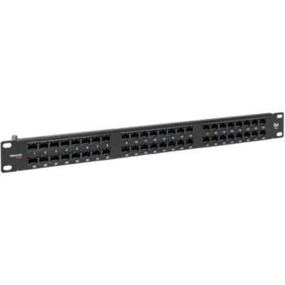 Патч-панель EKF TRP-PPNL-5EUTP-C1U48 высокой плотности TERACOM PRO 19'' Cat.5E 1U неэкран. UTP 48 портов RJ-45 Dual IDC с органайзером