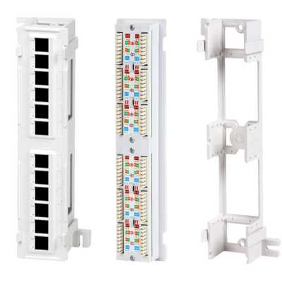Монтажное оборудование Hyperline PPW-12-8P8C-C5e Патч-панель настенная, 12 портов RJ-45(8P8C), категория 5е, с подставкой