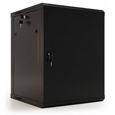 Шкаф телекоммуникационный настенный Hyperline TWB, 19", 6U, 367х600х450 мм (ВхШхГ), дверь: металл, разборный, черный