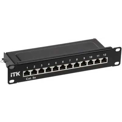 Патч-панель ITK PP12-1UC5ES-D05-10 10" 1U 12xRJ45 кат.5E STP