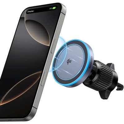 Автомобильное беспроводное зарядное устройство UGREEN W708 (35970) 15W Magnetic Car Wireless Charger Qi2 For Air Vent Mount. Цвет: черный