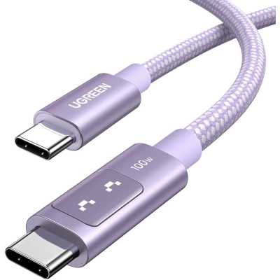 Кабель UGREEN L509 (65092) UNO Type C 2.0 Male To Type C 2.0 Male 5A Data Cable. Длина: 1м. Цвет: розовый