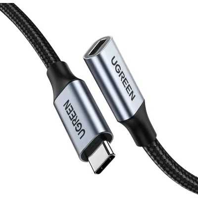 Кабель UGREEN US372 (30205) USB-C 3.1 Male to USB-C Female Gen2 Extension Cable. Длина 1 м. Цвет: темно-серый