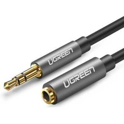 Удлинитель кабеля UGREEN AV118 (10538) 3.5mm Male to 3.5mm Female Extension Cable. Длина: 5м. Цвет: черный/серый