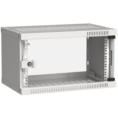 Шкаф LINEA WE 6U 550x350 мм дверь стекло серый ITK