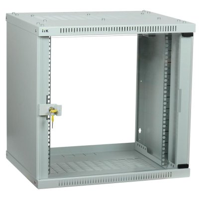 Шкаф LINEA WE 9U 600x600 мм дверь стекло серый ITK