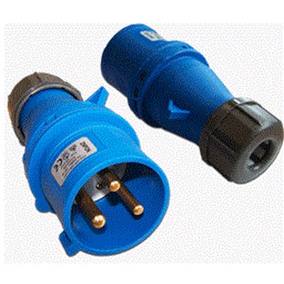 Вилка Lanmaster LAN-IEC-309-32A1P/M IEC 309 32A 250V blue