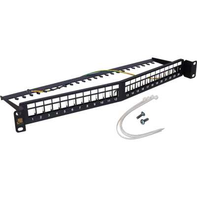 Патч-панель наборная Lanmaster LAN-PPAR24OK-STP 19" 1U 24xRJ45 STP