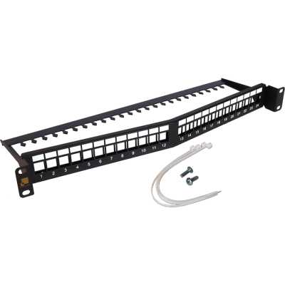 Патч-панель наборная Lanmaster LAN-PPAR24OK-UTP 19" 1U 24xRJ45 UTP