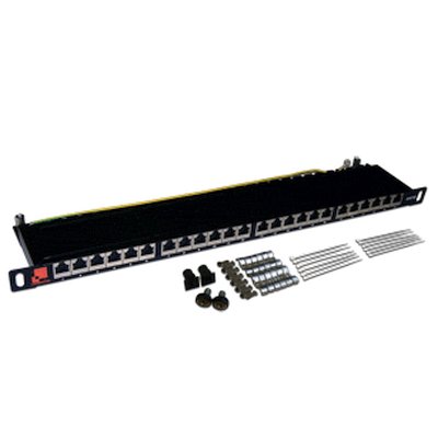 Патч-панель LANMASTER компактная 24 порта, STP, кат. 5E, 0.5U