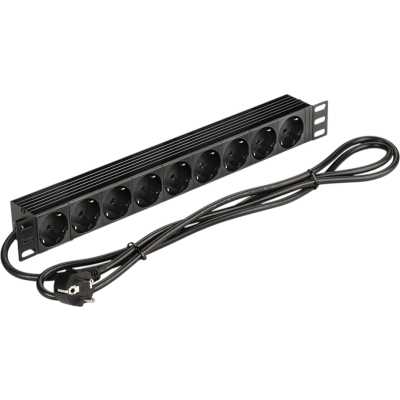 Блок распределения питания Lanmaster NM-PD16A-9XSH-2.0 гор.размещ. 9xSchuko базовые 16A Schuko 2м