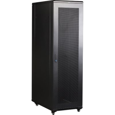 Шкаф 19" Business, 27U 600x800, черный, передняя дв. перфорир., задняя дв. распашная перфорир.