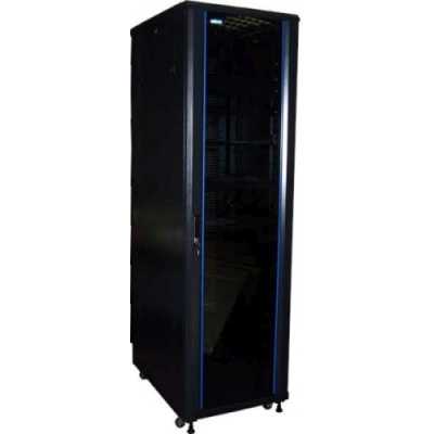 Шкаф 19" Business, 32U 600x800, черный, передняя дверь стекло, задняя дверь распашная металл