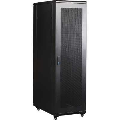 Шкаф коммутационный Lanmaster (TWT-CBB-42U-6X10-P1) 42U 600x1000 мм пер. дв. перфор. задн. дв. перфор. 2-хст. 2 бок. пан. 800 кг черный IP20