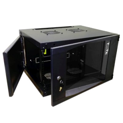 Шкаф настенный Lanmaster Next TWT-CBWNG-12U-6X4-BK 12U 550x450 мм пер. дв. стекл съемные бок. пан. 60 кг черный