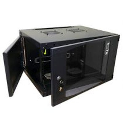 Шкаф настенный Lanmaster Next TWT-CBWNG-9U-6X4-BK 9U 550x450 мм пер. дв. стекл съемные бок. пан. 60 кг черный