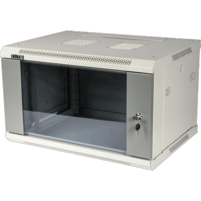 Шкаф коммутационный Lanmaster (TWT-CBWPG-6U-6X4-GY) 6U 600x400 мм пер. дв. стекл 60 кг серый