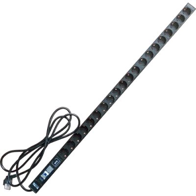 Вертикальный блок розеток, 20xSchuko, 250V, 16A, шнур 3 метра, вилка Schuko