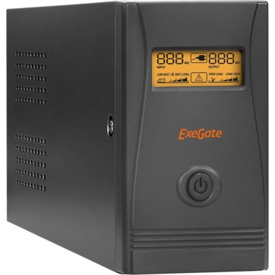 Источник бесперебойного питания (ИБП) EP285478RUS ExeGatePower Smart ULB-850.LCD.AVR.EURO.RJ.USB <850VA/480W, LCD, AVR, 2 евророзетки, RJ45/11, USB, Black>
