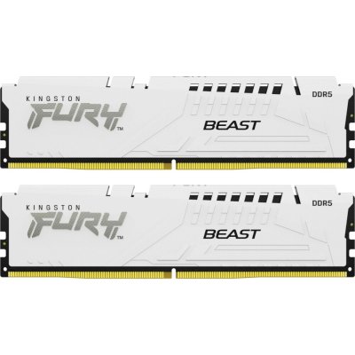Оперативная память Kingston Fury Beast, DDR5, 32Gb (2x16 Gb), 5600 MHz, CL36, DIMM, радиатор, белый