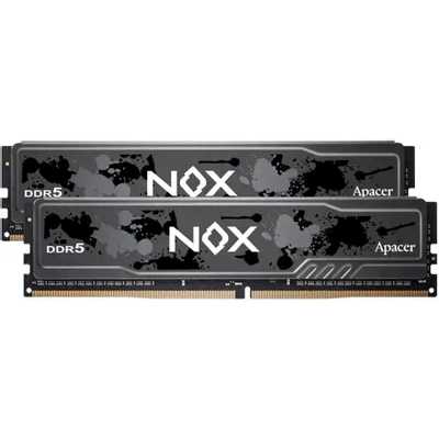 Оперативная память Apacer Nox, DDR5, 32Gb (2x16Gb), 5200MHz, CL40, DIMM, радиатор, серый/черный