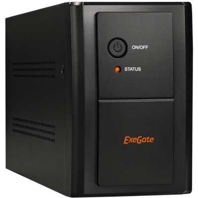 Источник бесперебойного питания (ИБП) EP285490RUS ExeGateSpecialPro UNB-1200.LED.AVR.EURO.RJ.USB <1200VA/750W, LED, AVR, 4 евророзетки, RJ45/11, USB, Black>