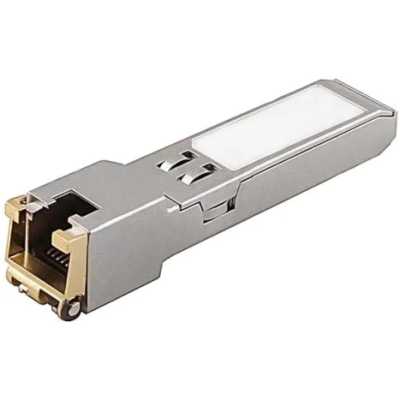 Медный SFP модуль Gigabit Ethernet с разъемом RJ45. Скорость 1000 Мбит/с. Интерфейс: SERDES. Расстояние передачи - до 100 м. Размеры (ШхВхГ): 14,3x12,7x63мм. Вес: 0,03кг. Рабочая температура: 0…+70°С.